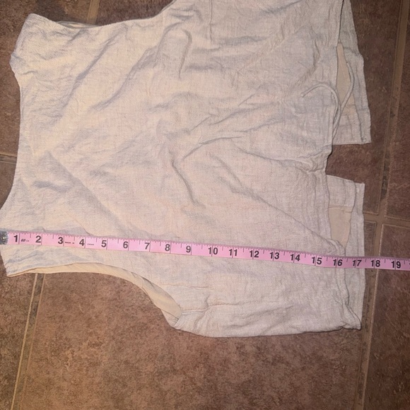Abercrombie & Fitch Linen-Blend Tie-Front Vest oatmeal heather tan size medium - Picture 10 of 11